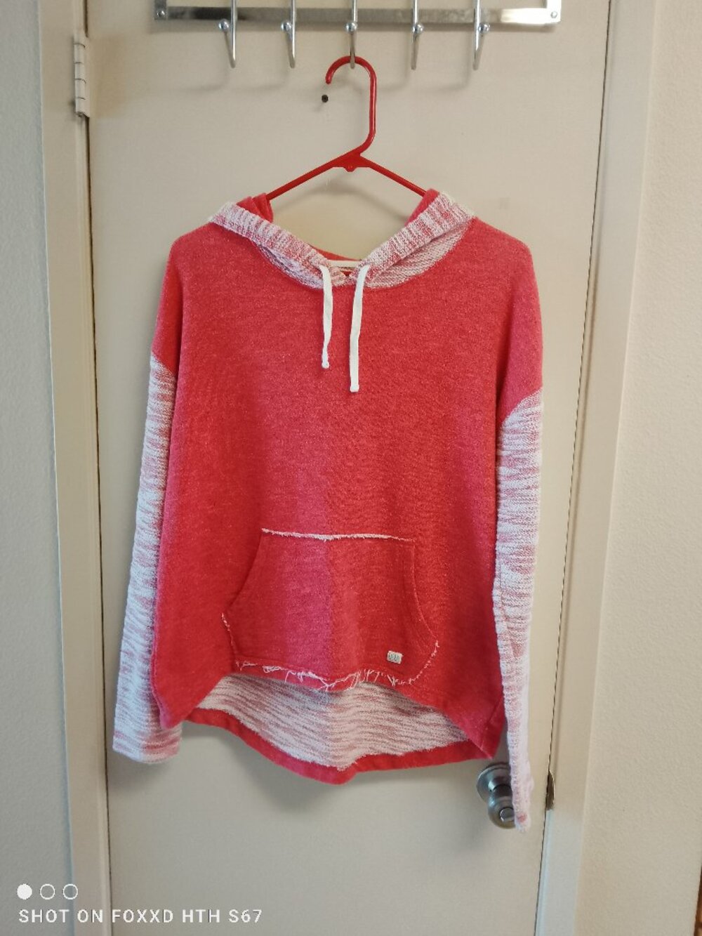 Women's Jrs Vintage Billabong Rusty Red Hooded Sweater Large